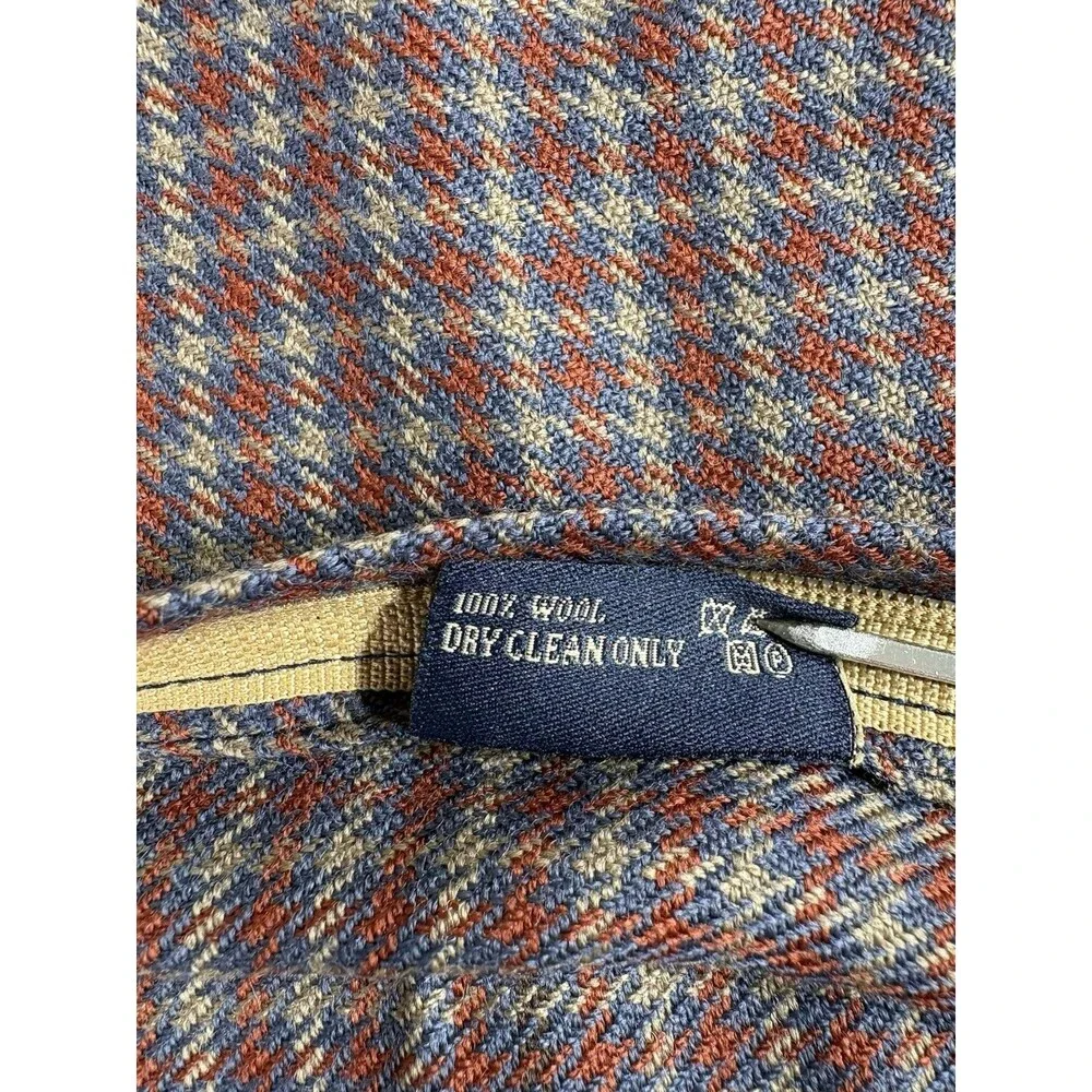 Wool Pillow Sham Checked Lexington Beacon Hill 21” Square Blue Red Tan NEW